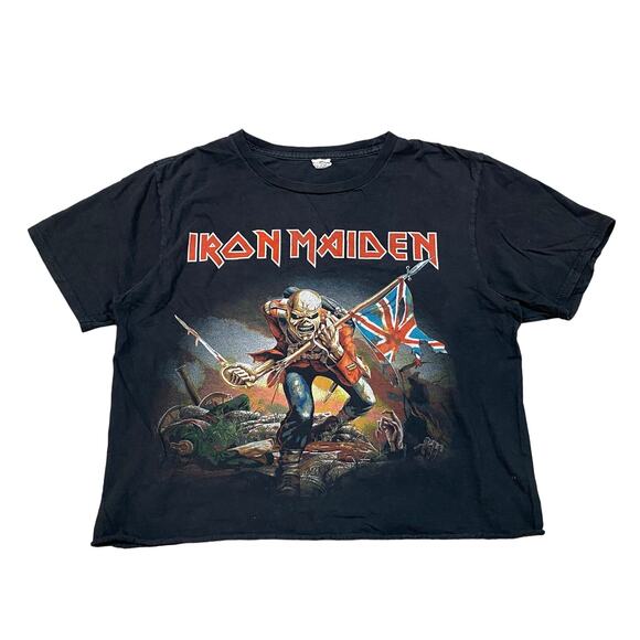 Iron Maiden The Trooper Eddie 2010 Boxy Cropped Tee Shirt Medium Punk Y2K - Picture 1 of 9